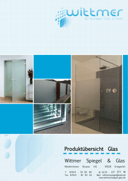 Produktübersicht Glas - Wittmer Spiegel und Glas
