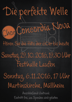 Plakat - Concordia Nova (Gesangverein Laufen eV)