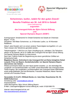 Schwimmen, laufen, radeln für den guten Zweck! Benefiz