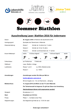 Ausschreibung Laser- Biathlon 2016 für Jedermann