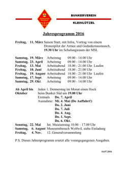 Jahresprogramm 2016