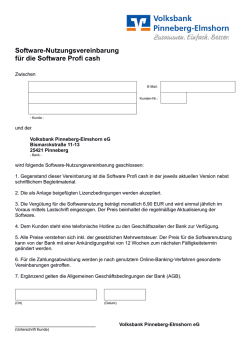 Software-Nutzungsvereinbarung für die Software Profi cash