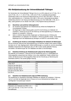 Kfz-Stellplatzsatzung der Universitätsstadt Tübingen