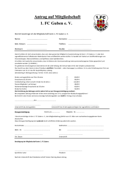 Antrag auf Mitgliedschaft 1. FC Guben e. V.