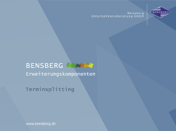 Bensberg GmbH Terminsplitting EDI