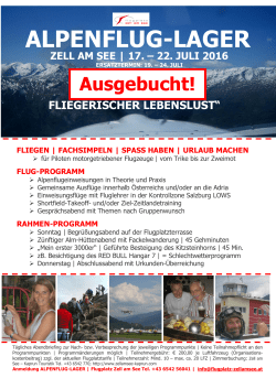 Alpenfluglager 2016 - Flugplatz Zell am See