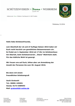 Hallo liebe Sch&uuml;tzenfreunde, zum Abschlu&szlig; der LG und LP Auflage