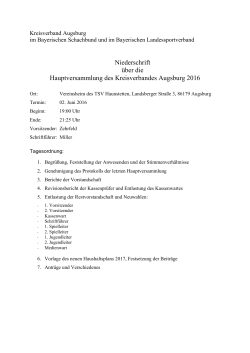 Protokoll HV 2016 - Schachverband Augsburg