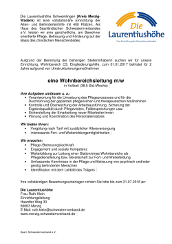 eine Wohnbereichsleitung m/w