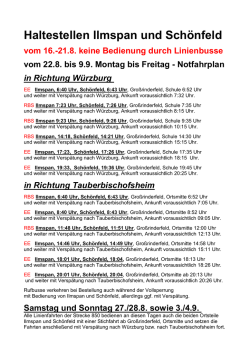 Haltestellen Ilmspan und Sch&ouml;nfeld