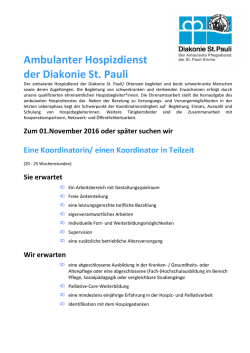 Eine Koordinatorin / einen Koordinator in Teilzeit