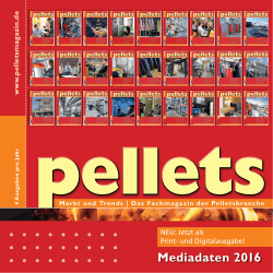 Mediadaten 2016 - Pellets Markt und Trends