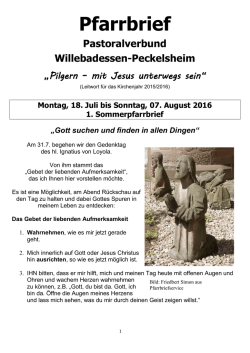 Pfarrbrief - Pastoralverbund Willebadessen