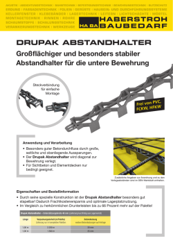 Großflächiger und besonders stabiler Abstandhalter für die untere