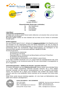 Jahrgangsinformation Klasse 5