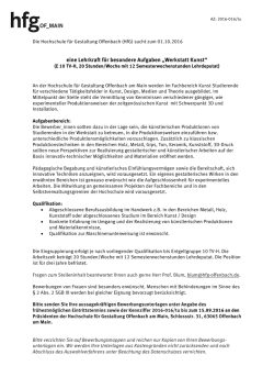 eine Lehrkraft f&uuml;r besondere Aufgaben &bdquo;Werkstatt