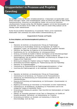 Gruppenleiter/in Prozesse und Projekte [PDF 130 KB]