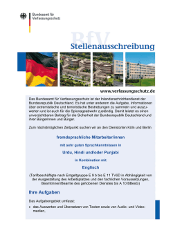 Fremdsprachliche Mitarbeiter/innen mit sehr guten
