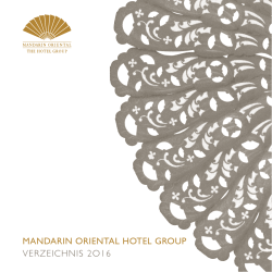 MANDARIN ORIENTAL HOTEL GROUP VERZEICHNIS 2O16