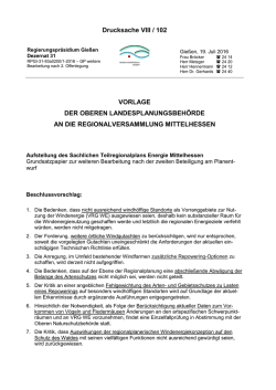 Drucksache VIII / 102 VORLAGE DER OBEREN
