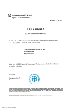 ISO/Erlaubnis zur AN&Uuml; Stand: 27.06.2016