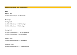 Herren Herbst/Winter 2016, Stand 2.8.2016 Pokal: Mittwoch, 24.08