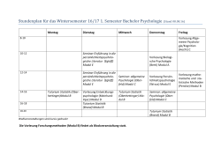 Stundenplan 1. Fachsemester Bachelor Psychologie