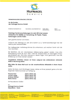 Feiertagsverschiebung 2016
