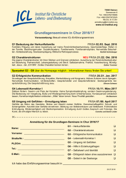 Grundlagenseminare in Chur 2016/17 - ICL : Institut für Christliche