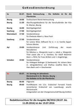 Gottesdienstordnung