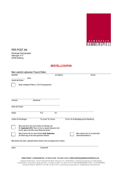 Jetzt Karten sichern! - Hamburger Kammerspiele