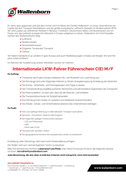 Internationale LKW-Fahrer F&uuml;hrerschein C(E) M/F