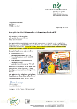 ASZ Fahrradtage 16. Bis 22. September - Abfälle mit