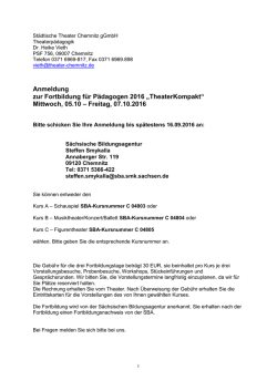 Info zur Anmeldung - Die Theater Chemnitz