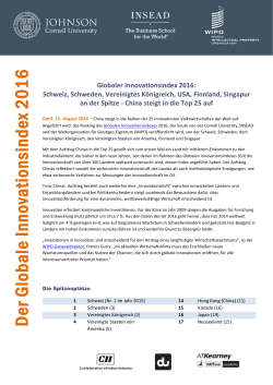 Globaler Innovationsindex 2016