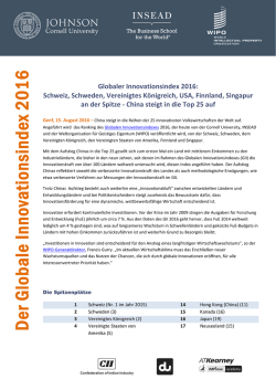 Globaler Innovationsindex 2016
