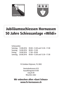 Jubil&auml;umsschiessen Hornussen 50 Jahre Schiessanlage &laquo;Wildi&raquo;