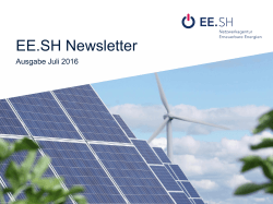 EE.SH Newsletter - Netzwerkagentur Erneuerbare Energien