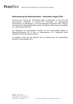 Rechenschaftsbericht PensFlex - erstes Halbjahr - pens