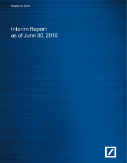 Interim Report as of June 30, 2016
