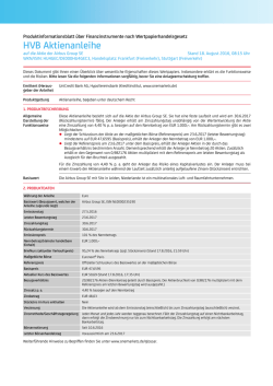 HVB onemarkets Produktinformationsblatt