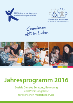 Jahresprgramm 2016 - VK Förderung von Menschen mit