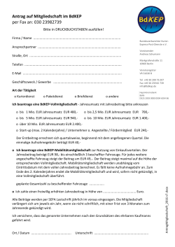 Antrag auf Mitgliedschaft im BdKEP per Fax an: 030 23982739