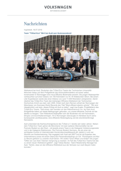 Team TUfast Eco fährt bei Audi zum Guinnessrekord