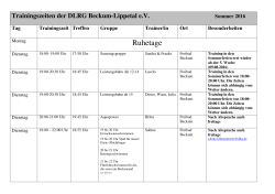 Trainingszeiten der DLRG Beckum im Sommer 2016
