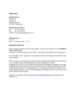 Impressum - Hotelplan Suisse