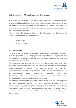 Erläuterung zur Mitwirkung von Referenten - Goethe