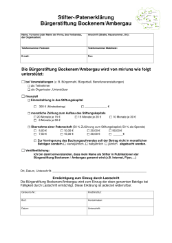 Stiftererklärung - Bürgerstiftung Bockenem/Ambergau
