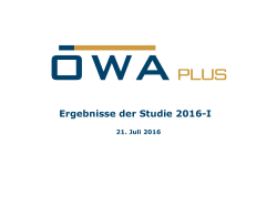 Präsentation der Ergebnisse ÖWA Plus 2016-I