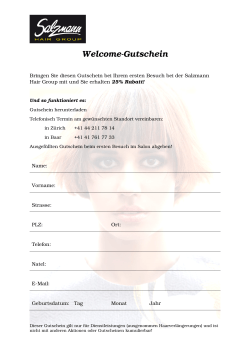 Welcome-Gutschein - Salzmann Hair Group